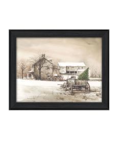 Trendy Decor 4U "Bringing Home the Tree" Framed Wall Art, Modern Home Decor Framed Print for Living Room