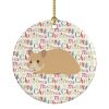 Syrian Golden Hamster Christmas Ceramic Ornament Christmas Tree Hanging Decorations for Home Christmas Holiday, Party, Gift, 3 in, Multicolor