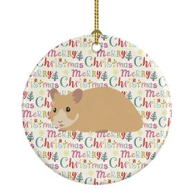 Syrian Golden Hamster Christmas Ceramic Ornament Christmas Tree Hanging Decorations for Home Christmas Holiday, Party, Gift, 3 in, Multicolor