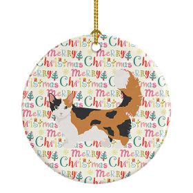 Skookum Cat Christmas Ceramic Ornament Christmas Tree Hanging Decorations for Home Christmas Holiday, Party, Gift, 3 in, Multicolor