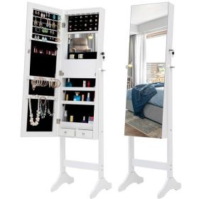 Fashion Simple Jewelry Storage Mirror Cabinet With LED Lights,For Living Room Or Bedroom