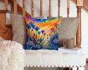 Colorful Agapanthus Throw Pillow Machine Washable, Indoor Outdoor Decorative Pillow for Couch, Bed or Patio, 14Hx14W