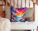 Colorful Amaranths Throw Pillow Machine Washable, Indoor Outdoor Decorative Pillow for Couch, Bed or Patio, 14Hx14W