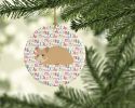 Syrian Golden Hamster Christmas Ceramic Ornament Christmas Tree Hanging Decorations for Home Christmas Holiday, Party, Gift, 3 in, Multicolor