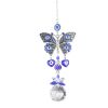 1pc Crystal Sun Catchers, Blue Butterfly Evil Eye Suncatcher Indoor Window With Prism Ball