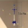 1pc Crystal Sun Catchers, Blue Butterfly Evil Eye Suncatcher Indoor Window With Prism Ball