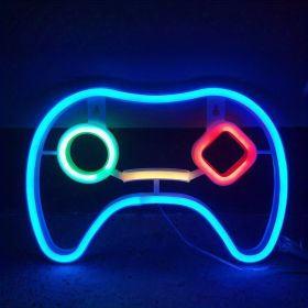 1pc, LED Gaming Neon Gaming Controller Shape LED Logo Light, Gaming Player Gift, Home Decor, Bedroom Decor, Room Decor, Indoor Decor, Wedding Decor (Color: Blue Tone, model: Neon Sign)