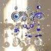 1pc Crystal Sun Catchers, Blue Butterfly Evil Eye Suncatcher Indoor Window With Prism Ball